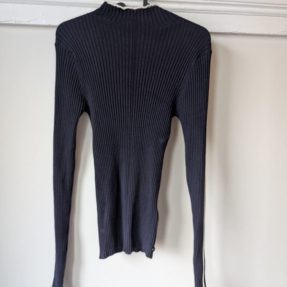 Scotch & Soda Navy Ribbed Top